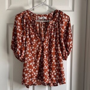 LOFT Floral Print Women's Top - Brown